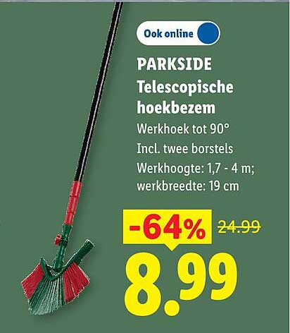 PARKSIDE Telescopische hoekbezem
