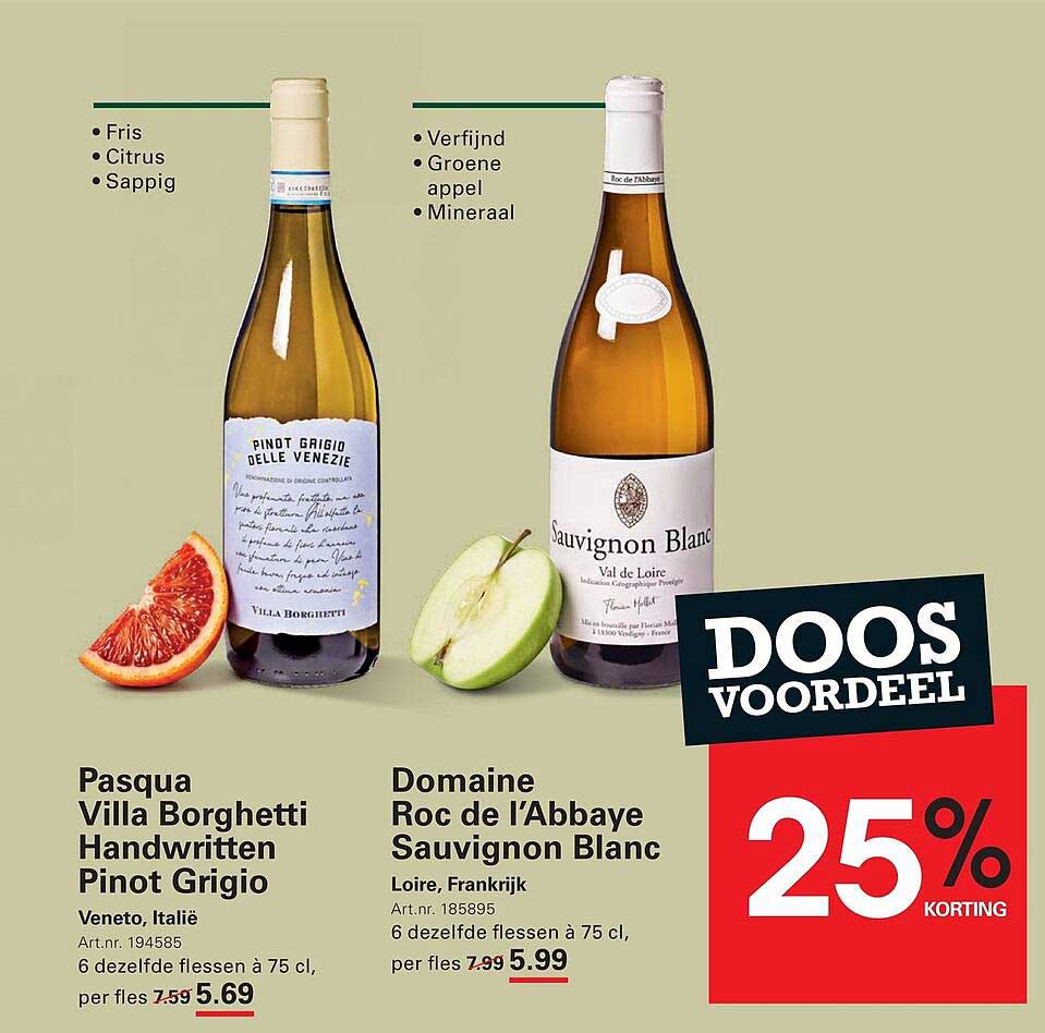 Pasqua Villa Borghetti Handwritten Pinot Grigio 25% KORTING
