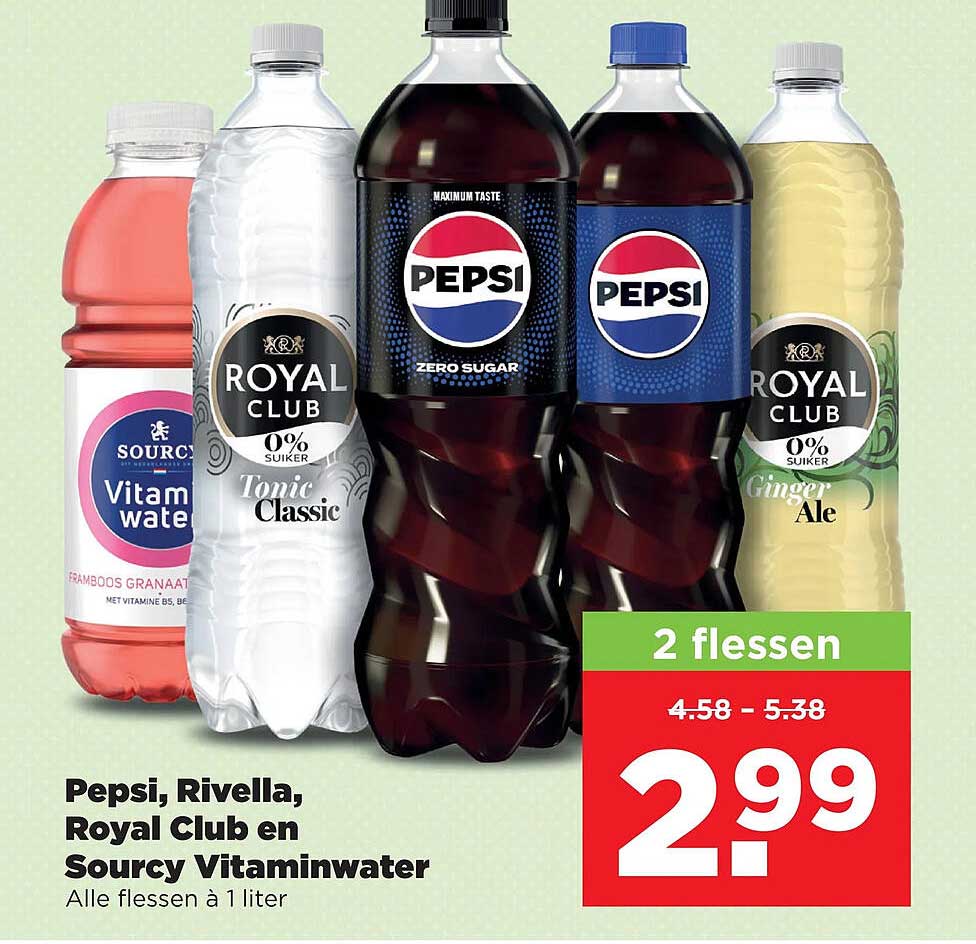 Pepsi, Rivella, Royal Club en Sourcy Vitaminwater