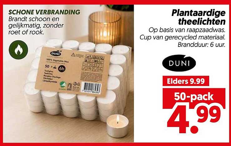 Plantaardige theelichten