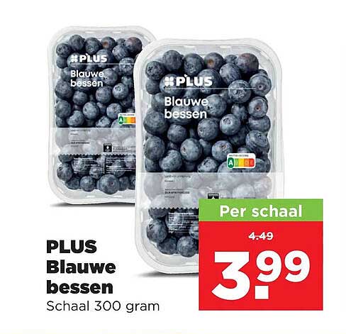 PLUS Blauwe bessen Schaal 300 gram