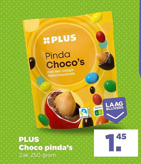 PLUS Choco pinda's Zak 250 gram