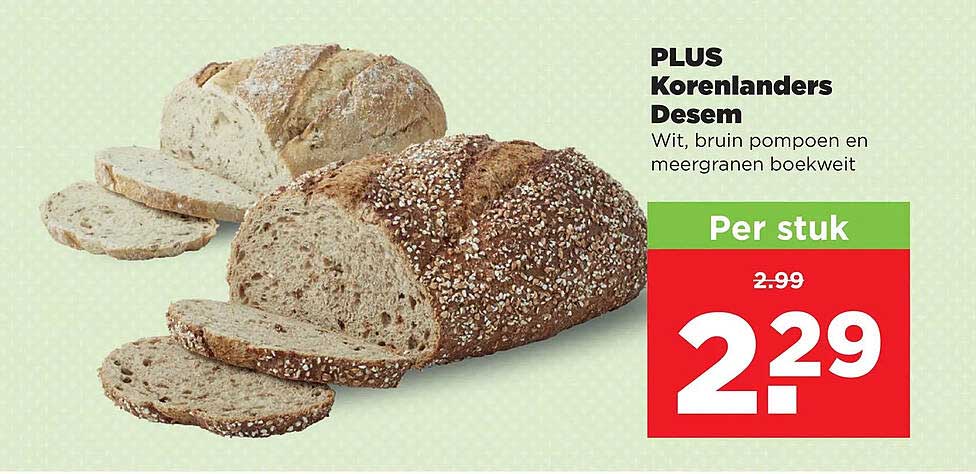 PLUS Korenlanders Desem Wit, bruin pompoen en meergranen boekweit
