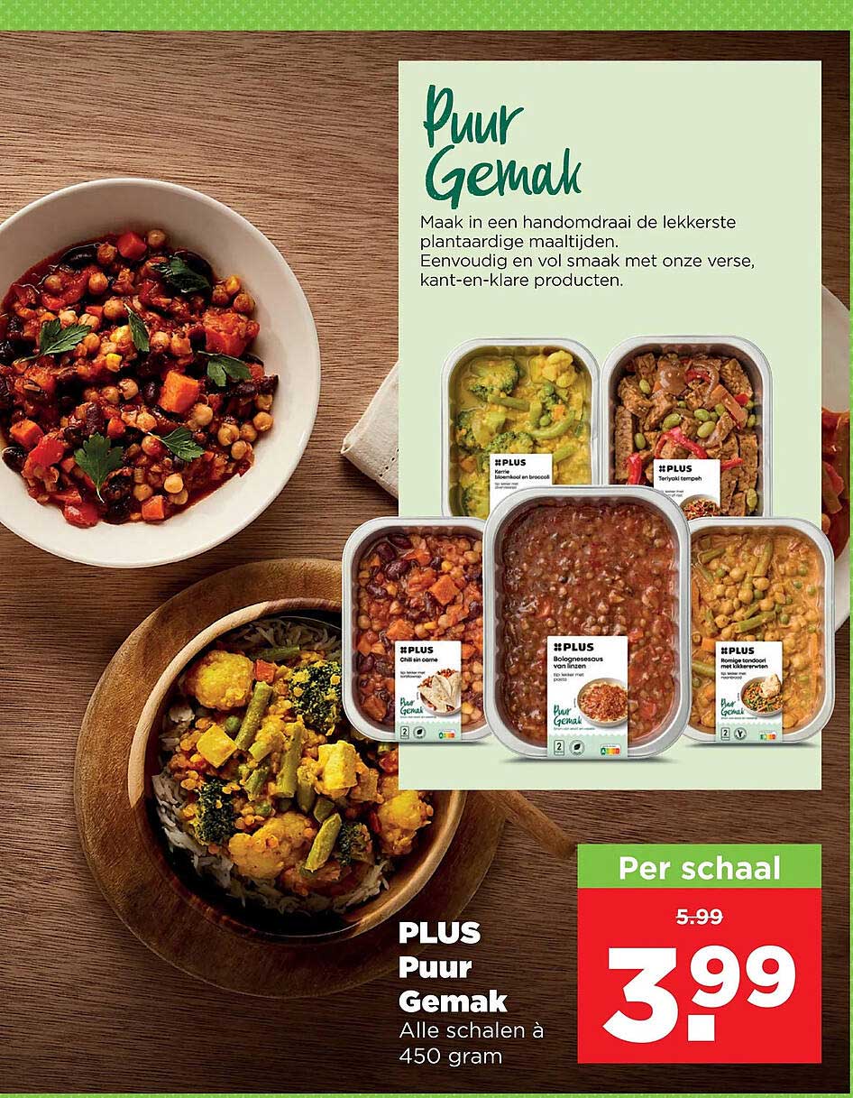 PLUS Puur Gemak Alle schalen à 450 gram