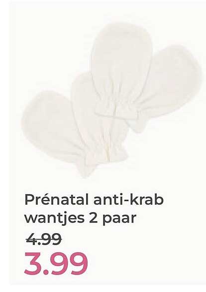 Prénatal anti-krab wantjes 2 paar