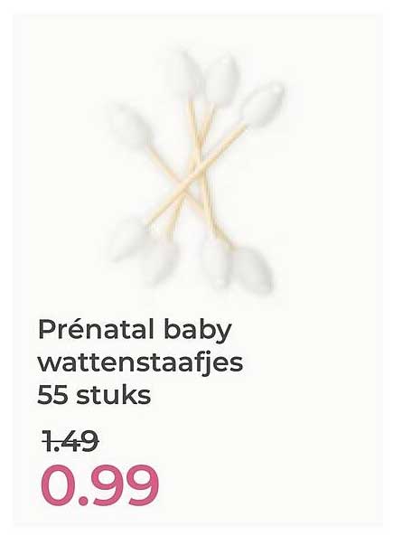 Prénatal baby wattenstaafjes 55 stuks