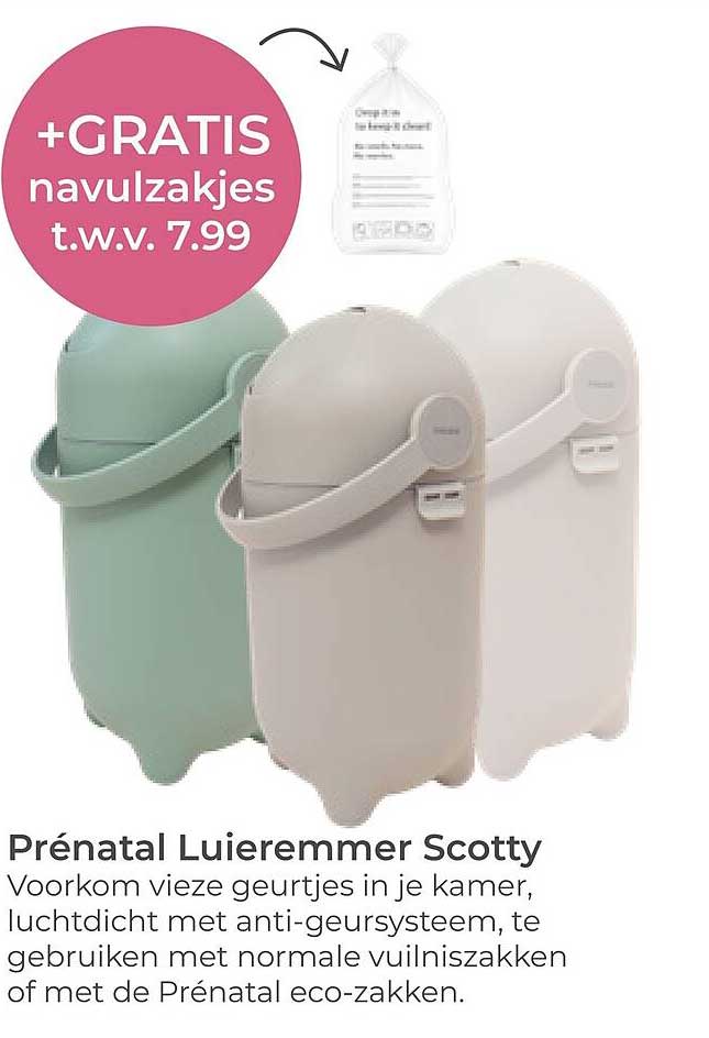 Prénatal Luierrmmer Scotty +GRATIS navulzakjes t.w.v. 7.99