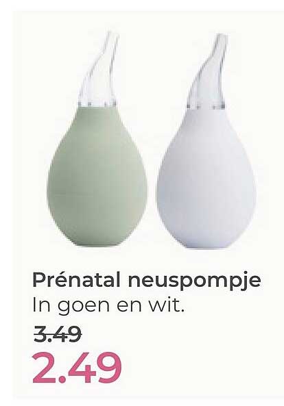 Prénatal neuspompje In goen en wit.