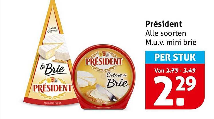 Président Alle soorten M.u.v. mini brie PER STUK