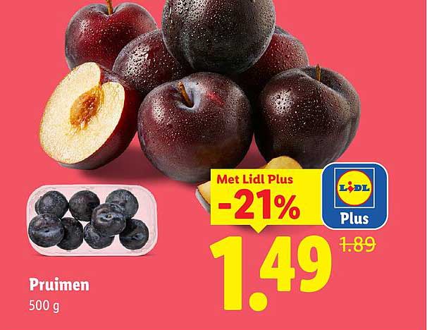 Pruimen 500 g Met Lidl Plus -21%