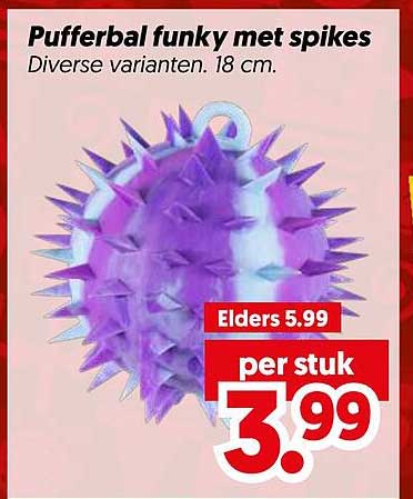 Pufferbal funky met spikes