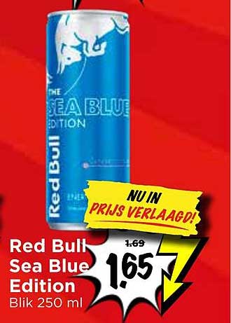Red Bull Sea Blue Edition Blik 250 ml NU IN PRIJS VERLAAGD!