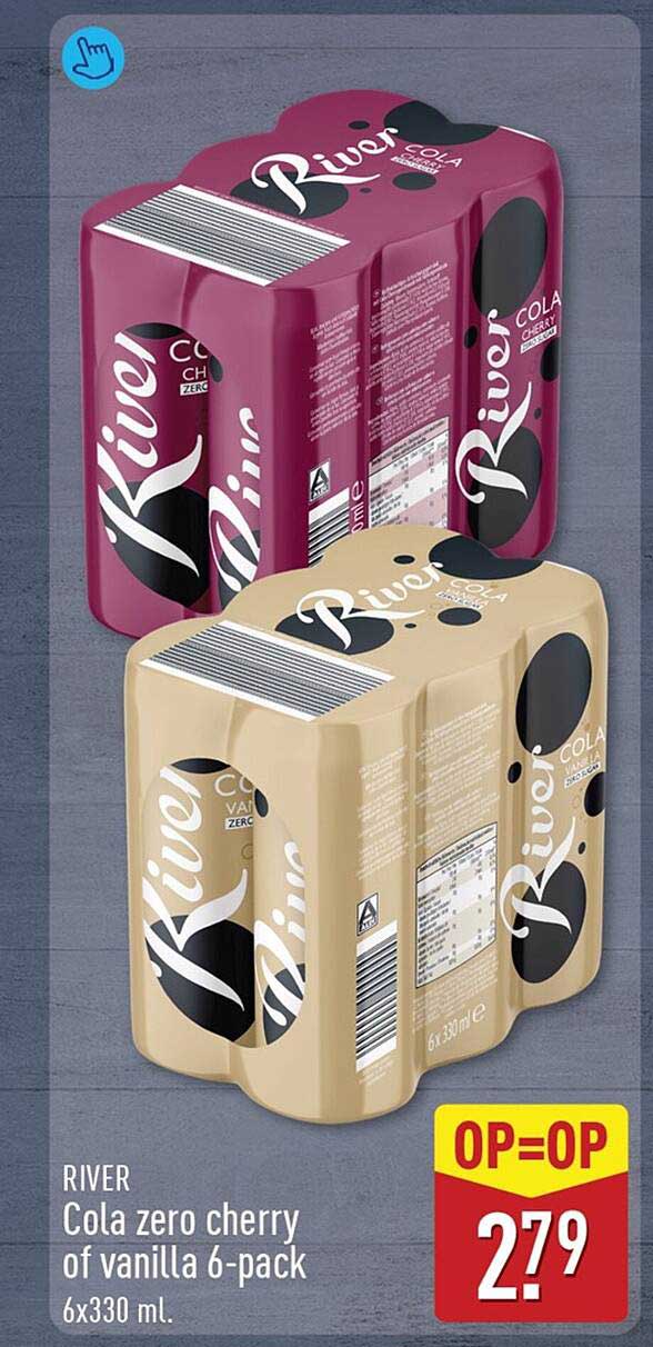 RIVER Cola zero cherry of vanilla 6-pack