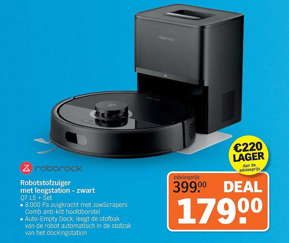 Robotstofzuiger met leegstation - zwart Q7 L5 + Set