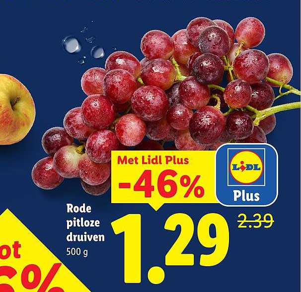 Rode pitloze druiven 500 g Met Lidl Plus -46%