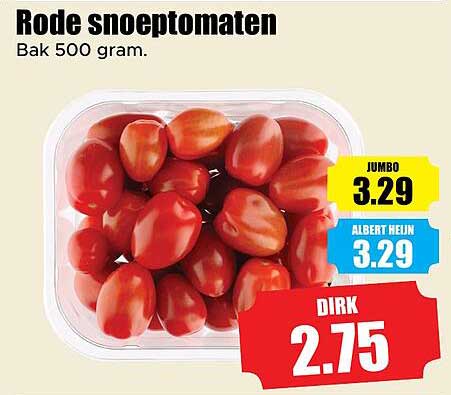 Rode snoeptomaten Bak 500 gram.