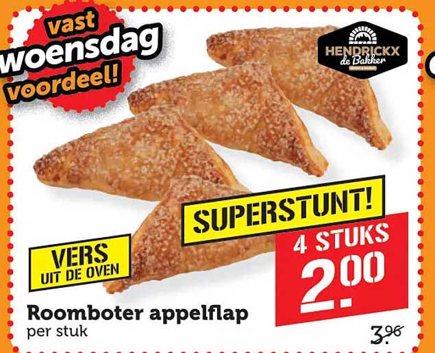 Roomboter appelflap per stuk SUPERSTUNT! 4 stuks