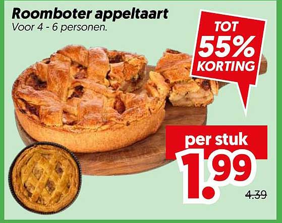 Roomboter appeltaart TOT 55% KORTING