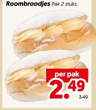Roombroodjes Pak 2 stuks.