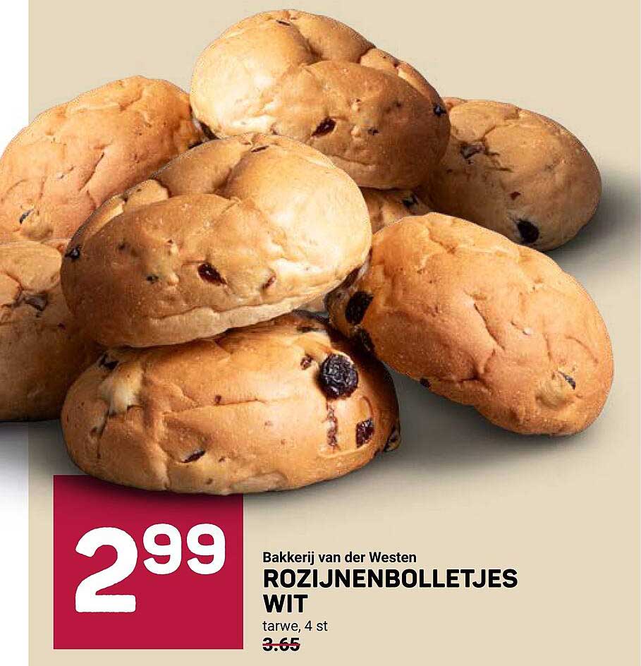 Rozijnenbolletjes wit