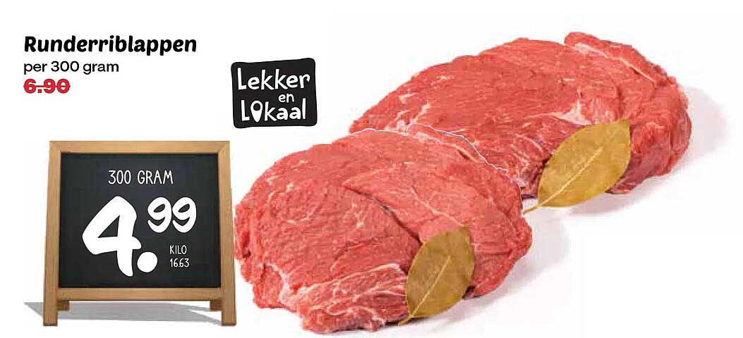 Runderlappen per 300 gram Lekker en Lokaal