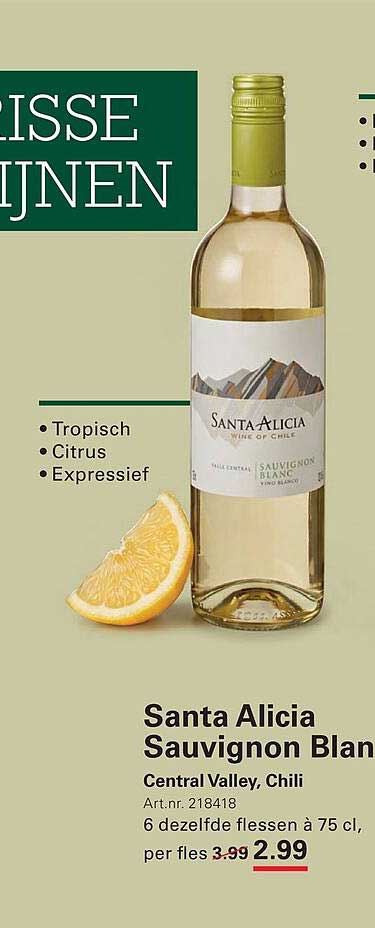 Santa Alicia Sauvignon Blanc Central Valley, Chili