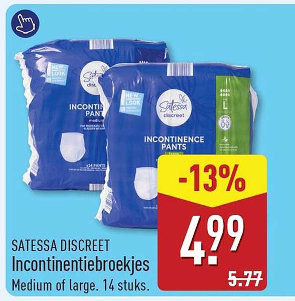 SATESSA DISCREET Incontinentiebroekjes Medium of large, 14 stuks