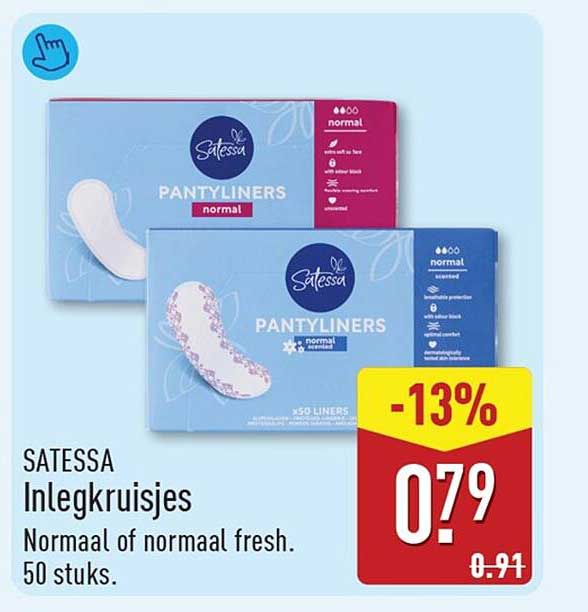 SATESSA Inlegkruisjes Normaal of normaal fresh. 50 stuks.