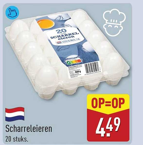 Scharreleieren 20 stuks. OP=OP
