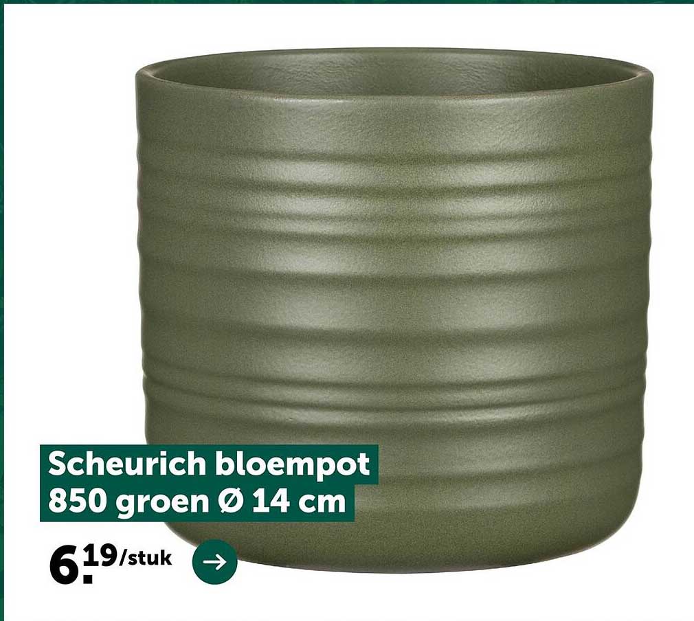 Scheurich bloempot 850 groen Ø 14 cm