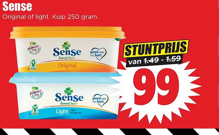 Sense Original of light. Kuip 250 gram. STUNTPRIJS