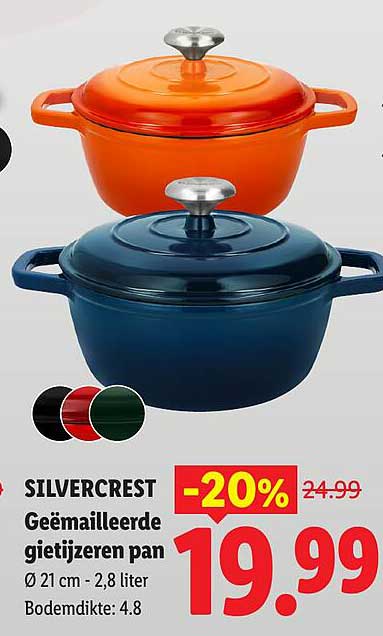SILVERCREST Geëmailleerde gietijzeren pan -20%
