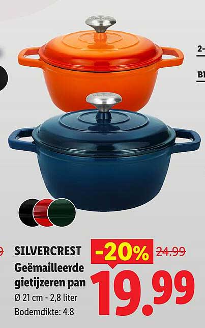 SILVERCREST Geëmailleerde gietijzeren pan -20%