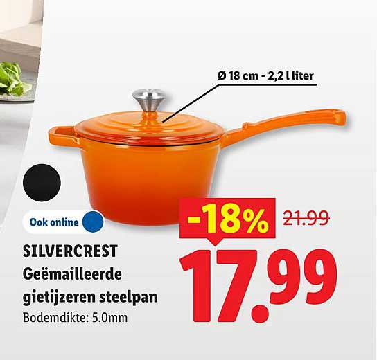 SILVERCREST Geëmailleerde gietijzeren steelpan