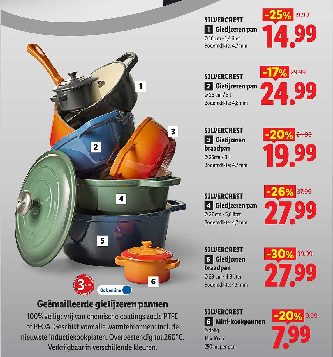 SILVERCREST Gietijzeren pan