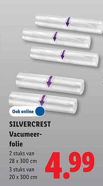 SILVERCREST Vacuümfolie - 2 stuks van 28 x 300 cm, 3 stuks van 20 x 300 cm