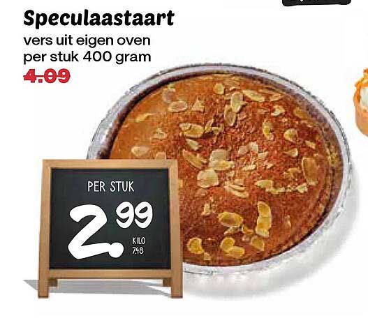 Speculaastaart vers uit eigen oven per stuk 400 gram