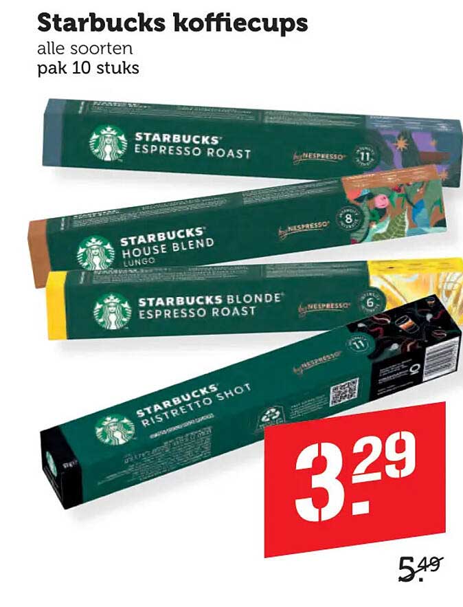 Starbucks koffiecups alle soorten pak 10 stuks