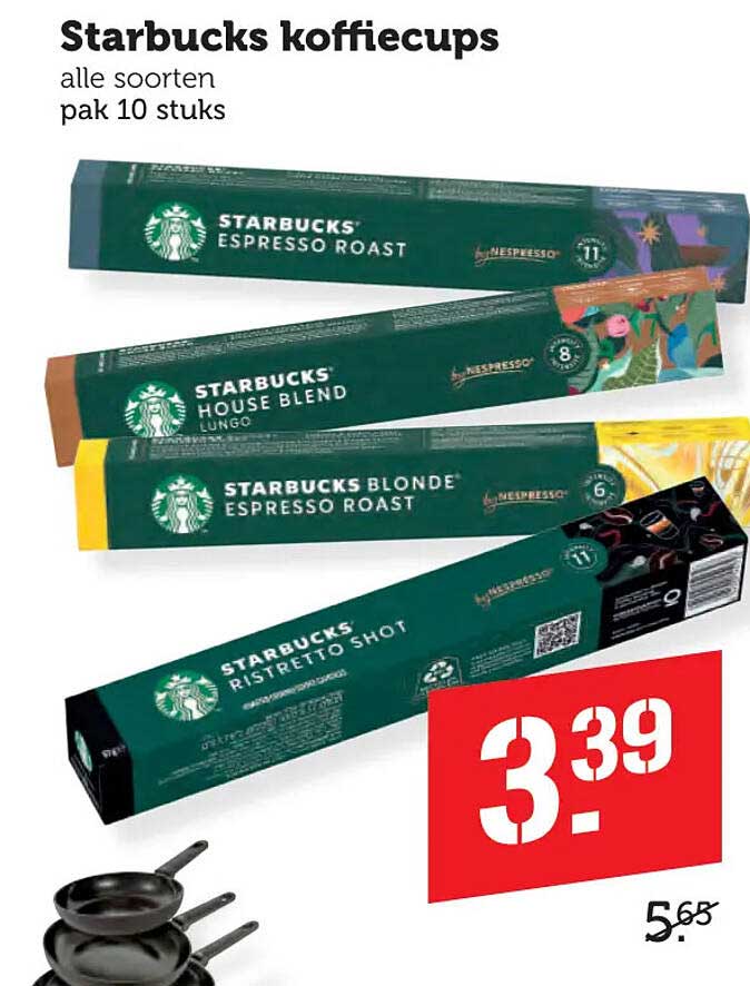 Starbucks koffiecups alle soorten pak 10 stuks