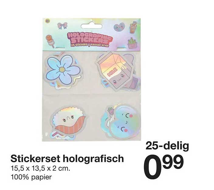 Stickerset holografisch 25-delig