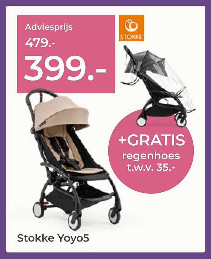 Stokke Yoyo5 +GRATIS regenhoes t.w.v. 35.-