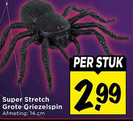 Super Stretch Grote Griezelspin PER STUK