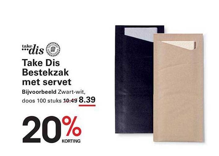 Take Dis Bestekzak met servet 20% korting