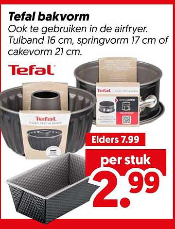 Tefal bakvorm Ook te gebruiken in de airfryer Tulpand 16 cm, springvorm 17 cm of cakevorm 21 cm.