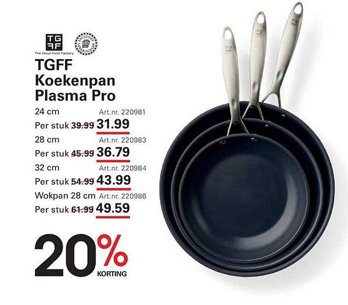 TGFF Koekenpan Plasma Pro 20% korting