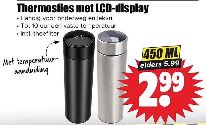 Thermosfles met LCD-display