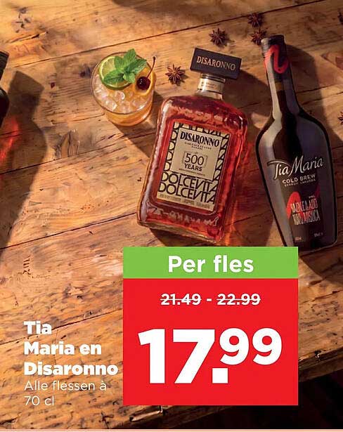 Tia Maria en Disaronno Alle flessen a 70 cl