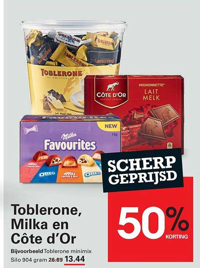 Toblerone, Milka en Côte d'Or