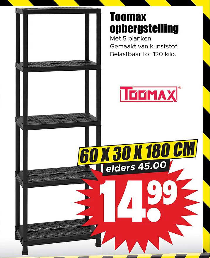 Toomax opbergingstelling 60 x 30 x 180 cm
