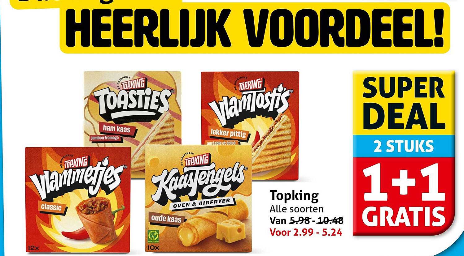 Topking Alle soorten 1+1 gratis
